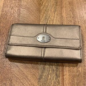 Vintage Fossil Gold Wallet